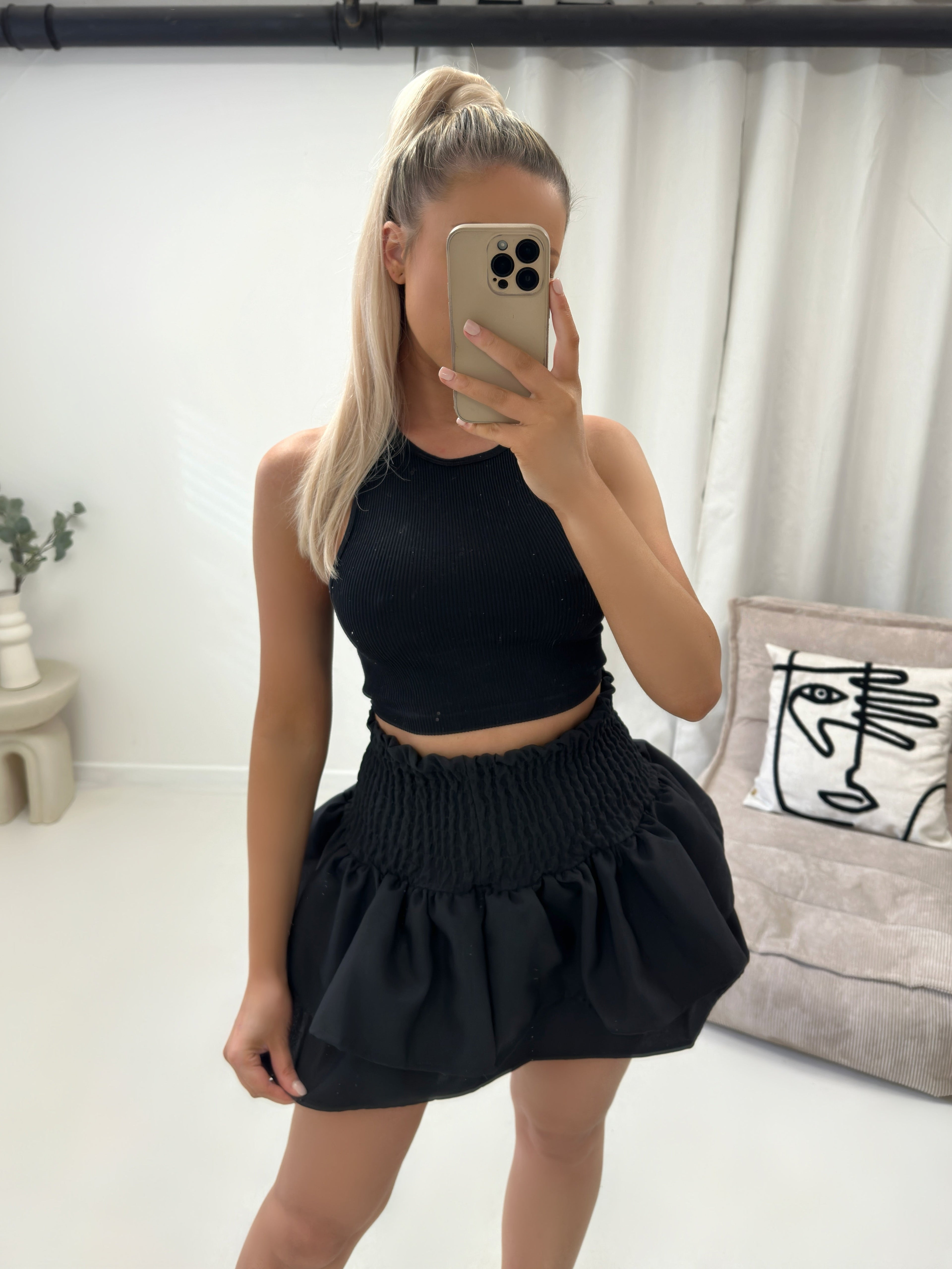 High Waisted RARA  Ruffle Mini Skirt