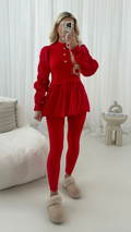 OMG Fashion Laura Cotton Hem Button Two Piece Set
