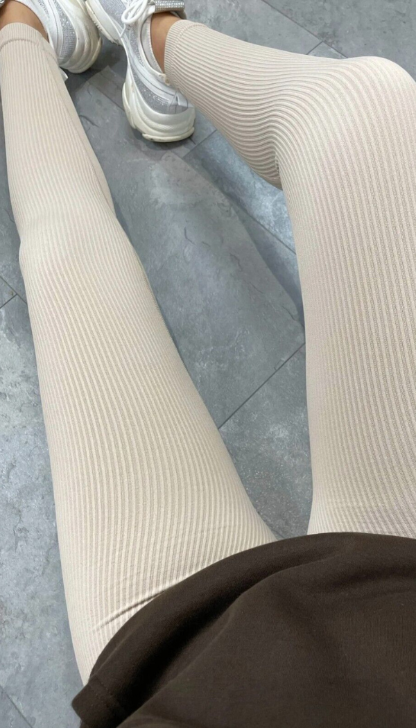 High Waist Thick Seamless Ribbed Stretchy Leggings