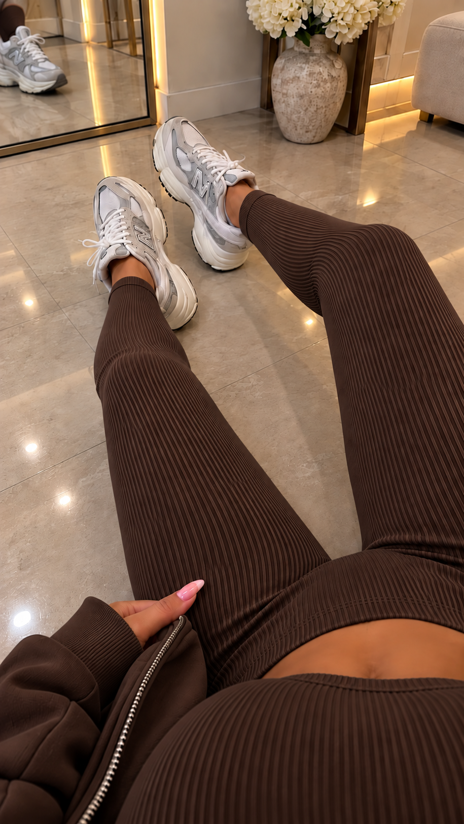 High Waist Thick Seamless Ribbed Stretchy Leggings