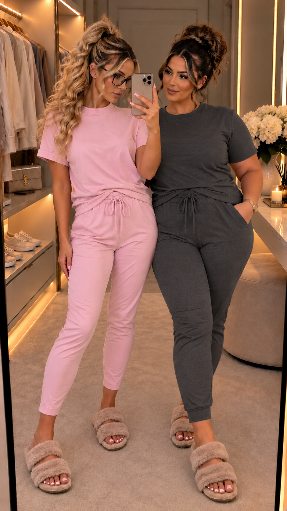 The Boxy Short Sleeved Round Neck Two Piece Loungewear Tracksuit (With Joggers)