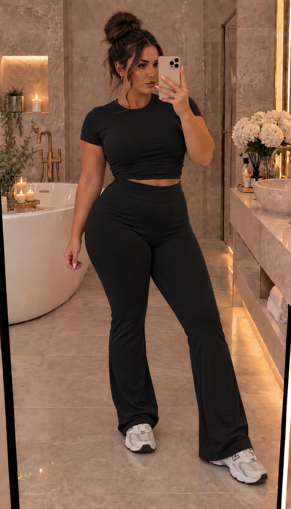 Saskia Flared Trousers Cropped Two Piece Set