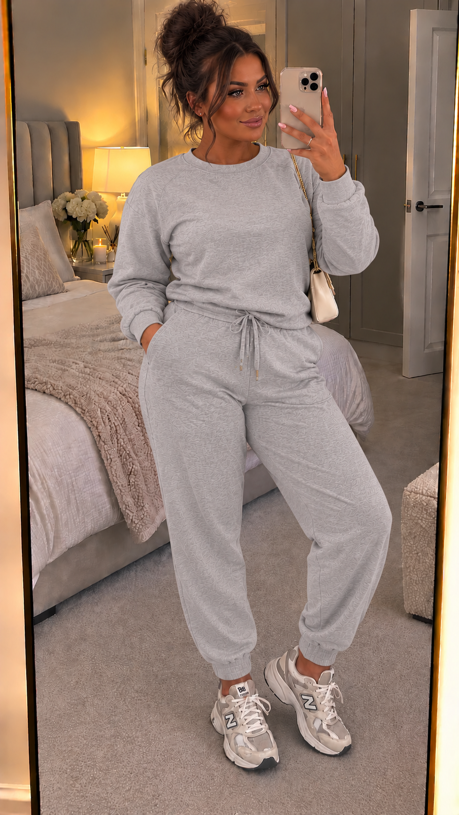 Long Sleeved Plain Lounge Wear Two Piece