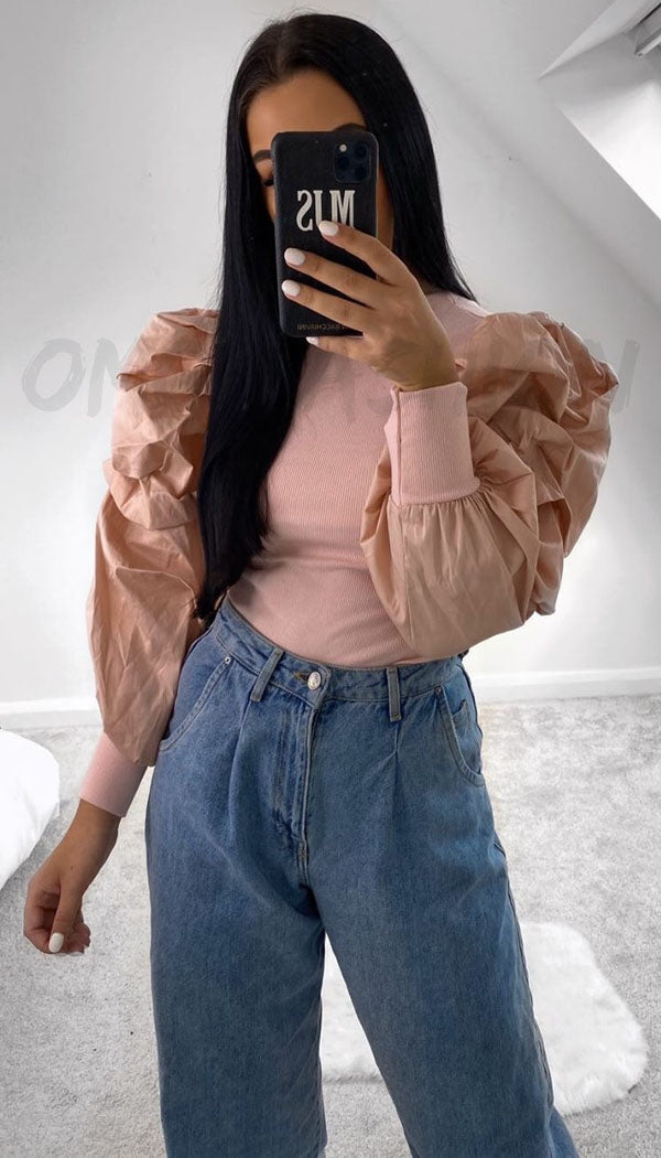 Long Sleeved Balloon Top - omgfashion.com
