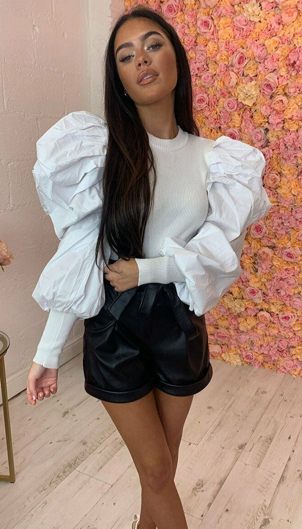 Long Sleeved Balloon Top - omgfashion.com