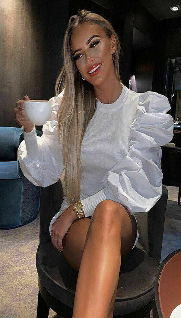 Long Sleeved Balloon Top - omgfashion.com