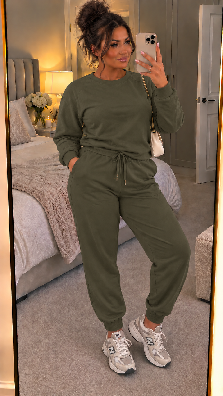 Long Sleeved Plain Lounge Wear Two Piece