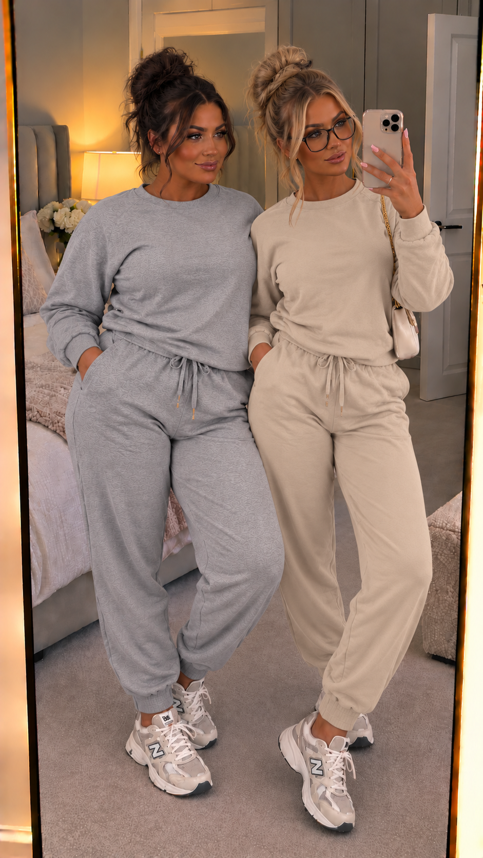 Long Sleeved Plain Lounge Wear Two Piece