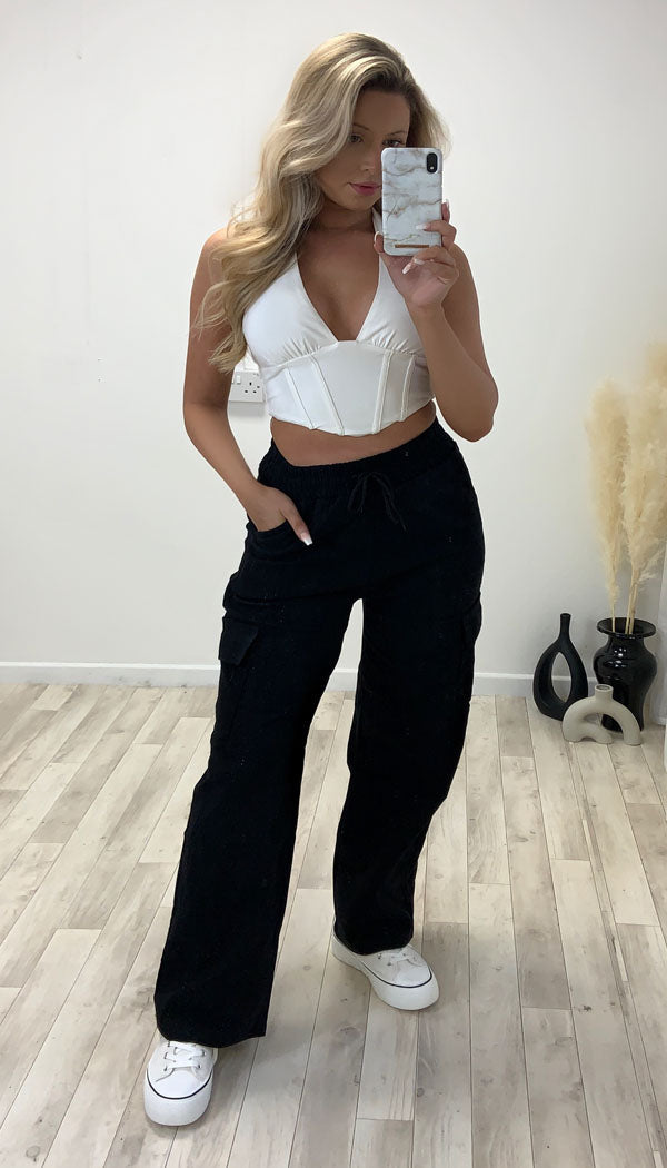 Wide Leg Cargo Trousers
