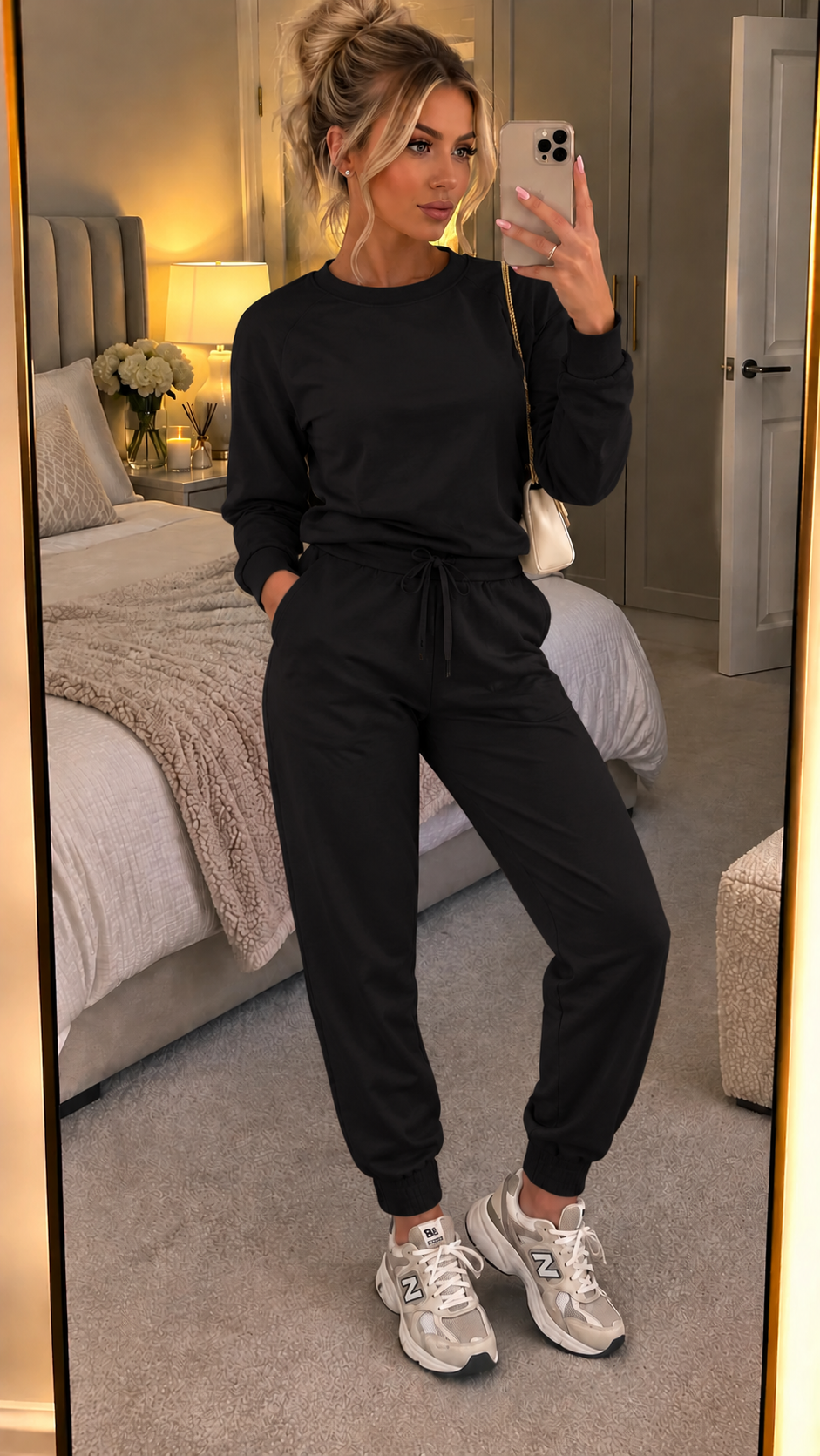 Long Sleeved Plain Lounge Wear Two Piece