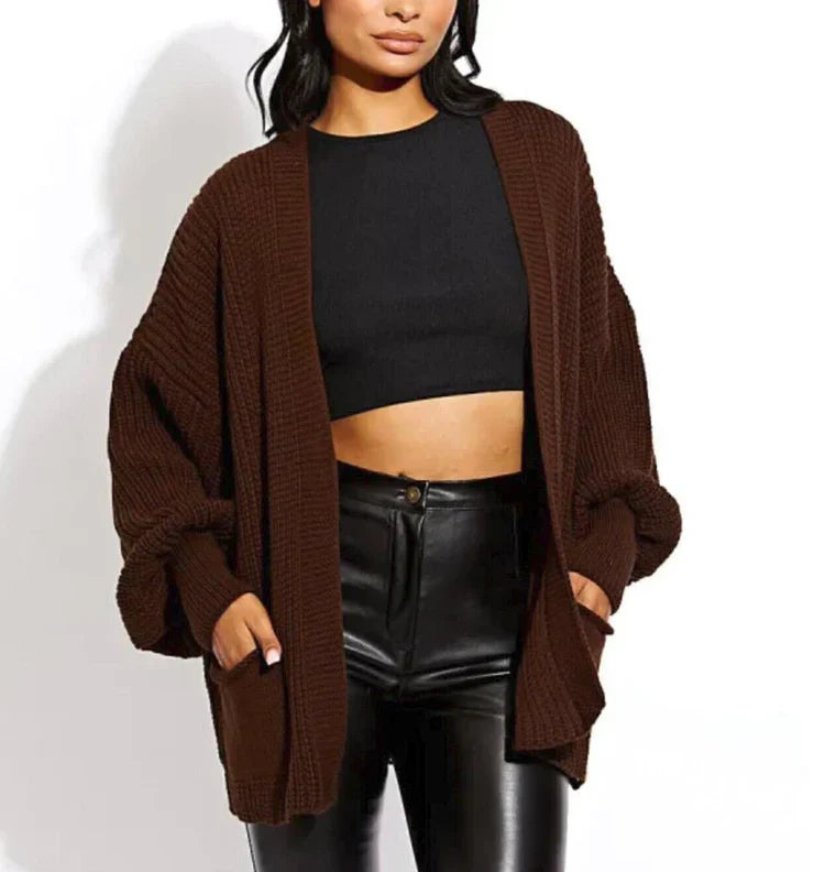 Short Balloon Knitted Cardigan