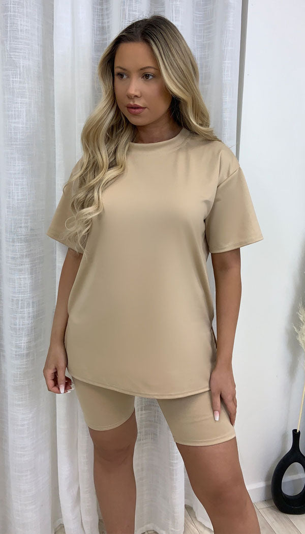 Lexi Cycling Short Plain Two Piece Set