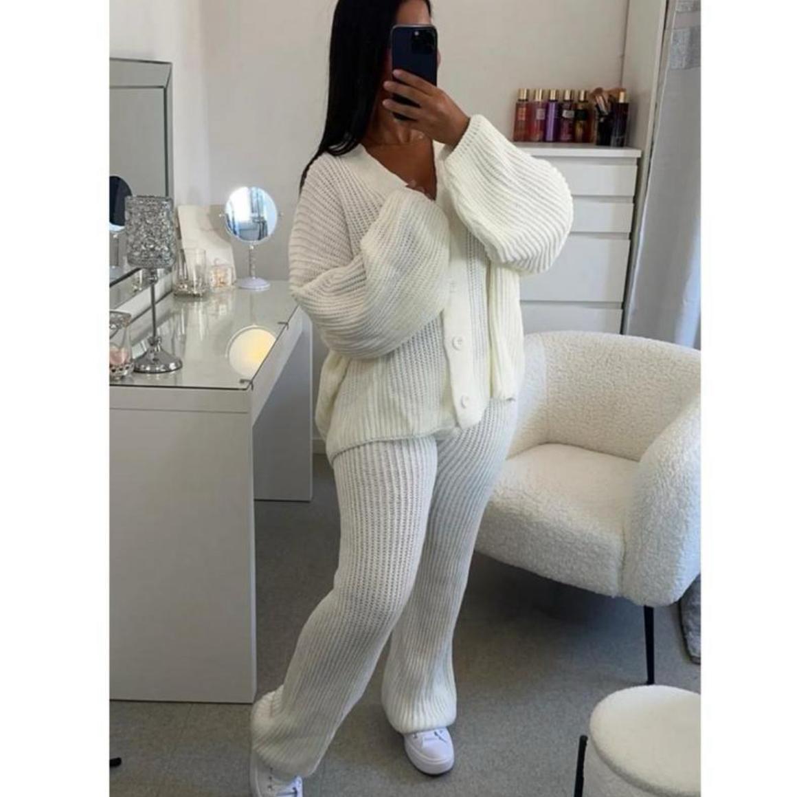 The 4 Button Knitted Cardigan Trouser Co-ord Two Piece
