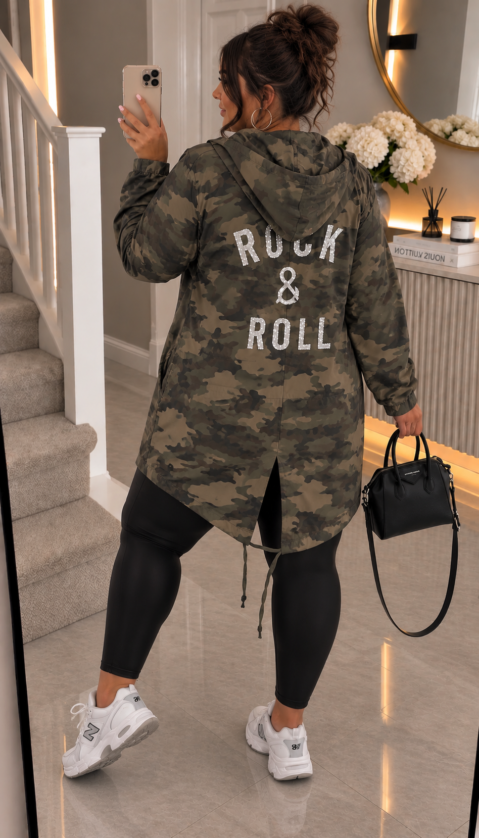 " ROCK AND ROLL " Oversized Hoodie