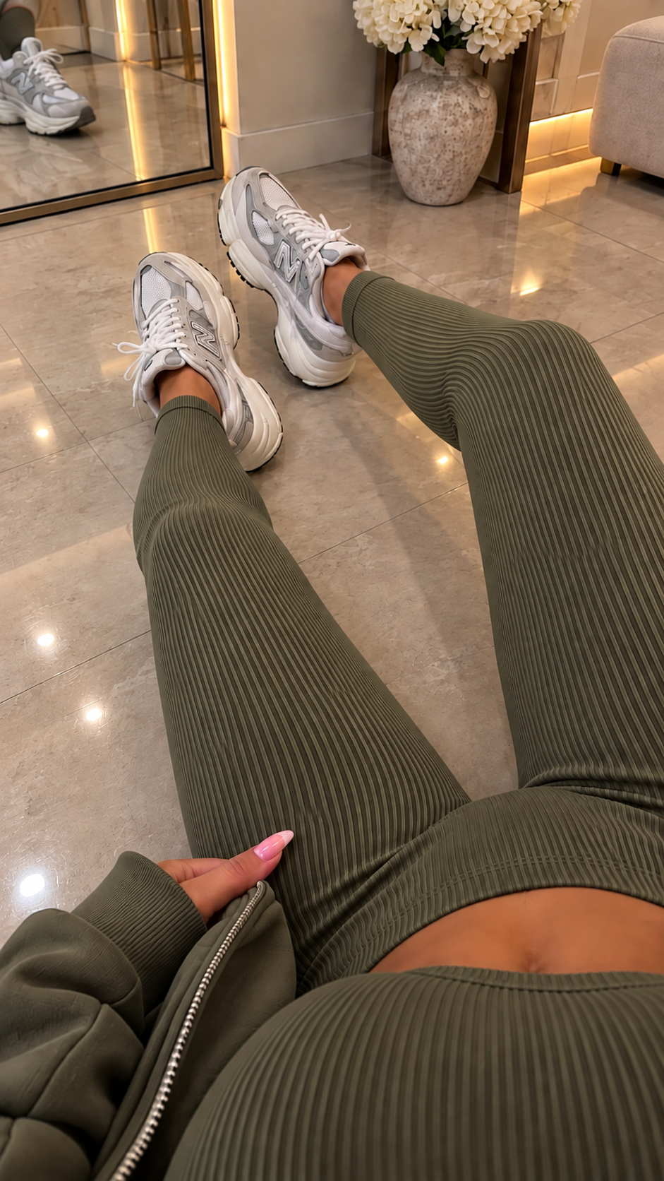 High Waist Thick Seamless Ribbed Stretchy Leggings