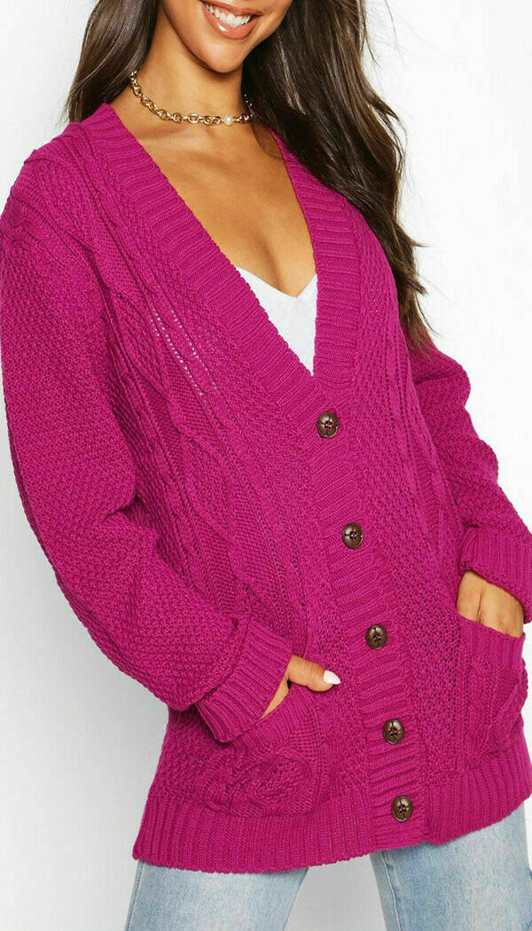Knitted Boyfriend Button Cardigan - omgfashion.com