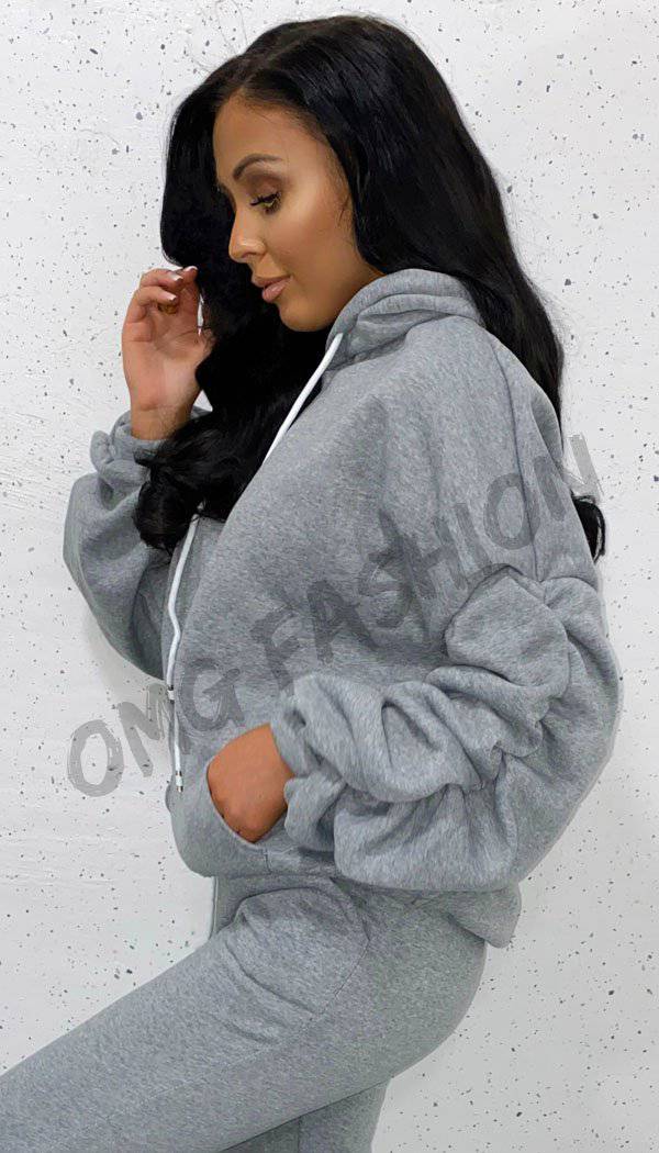 The Ruche Sleeved Exclusive Hoodie - omgfashion.com