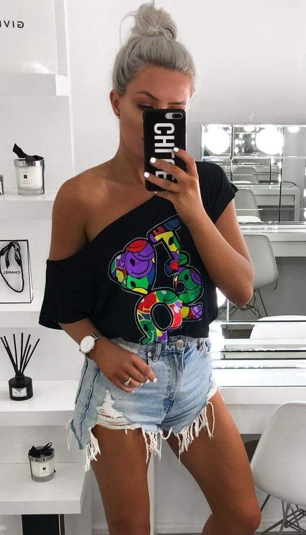 " I LOVE 90'S" T-Shirt In Black - omgfashion.com