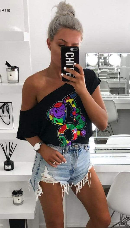 " I LOVE 90'S" T-Shirt In Black - omgfashion.com