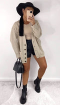 Chunky Boyfriend Grandad Button Cardigan - omgfashion.com