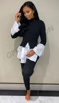Shirt Hem Legging Two Piece Set - omgfashion.com