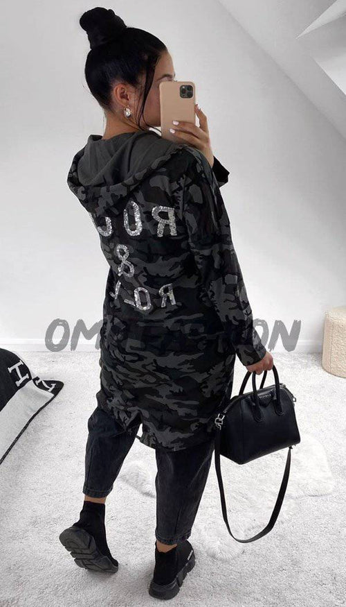 " ROCK AND ROLL " Oversized Hoodie - omgfashion.com