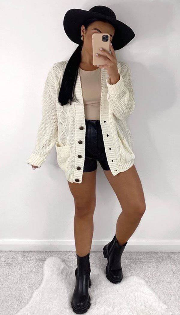 Chunky Boyfriend Grandad Button Cardigan - omgfashion.com
