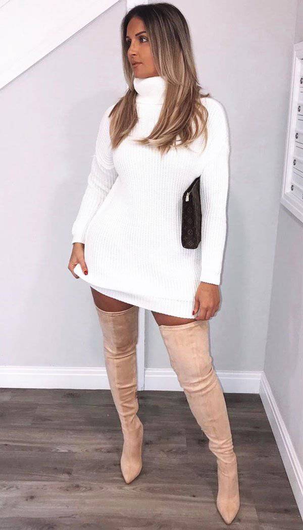 Neon Roll Neck Jumper Dress (MORE THAN 50% OFF SALE WAS £35) - omgfashion.com