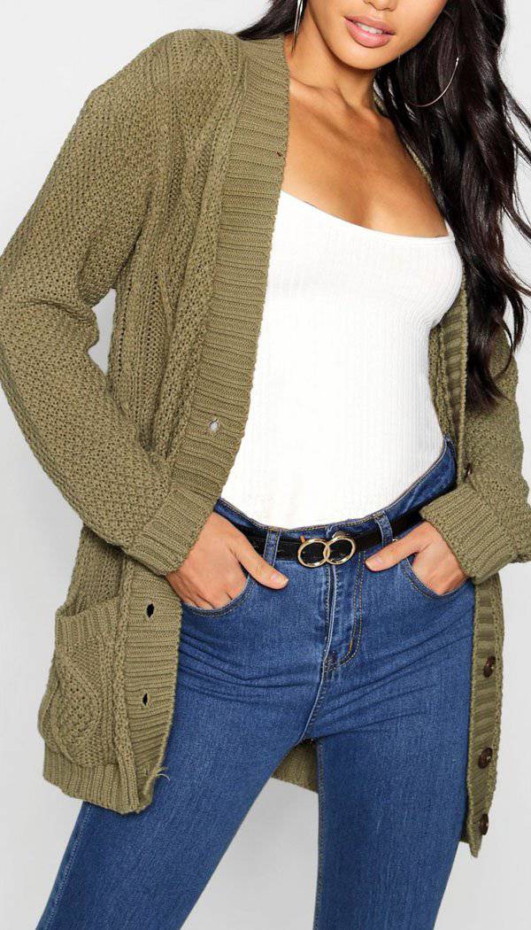 Knitted Boyfriend Button Cardigan - omgfashion.com
