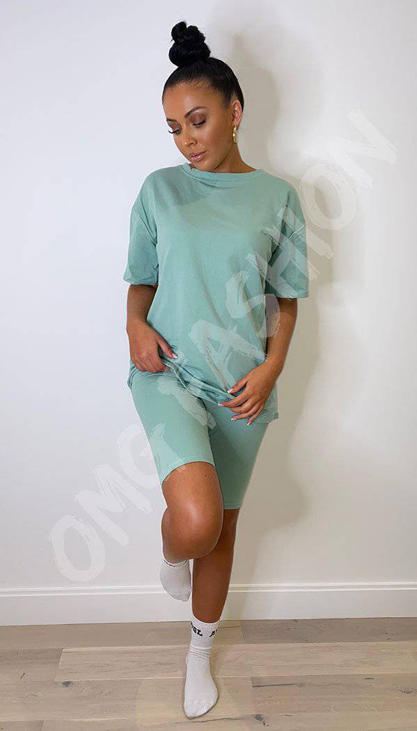 Quality Cycling Shorts and T-shirt Two Piece Set - omgfashion.com