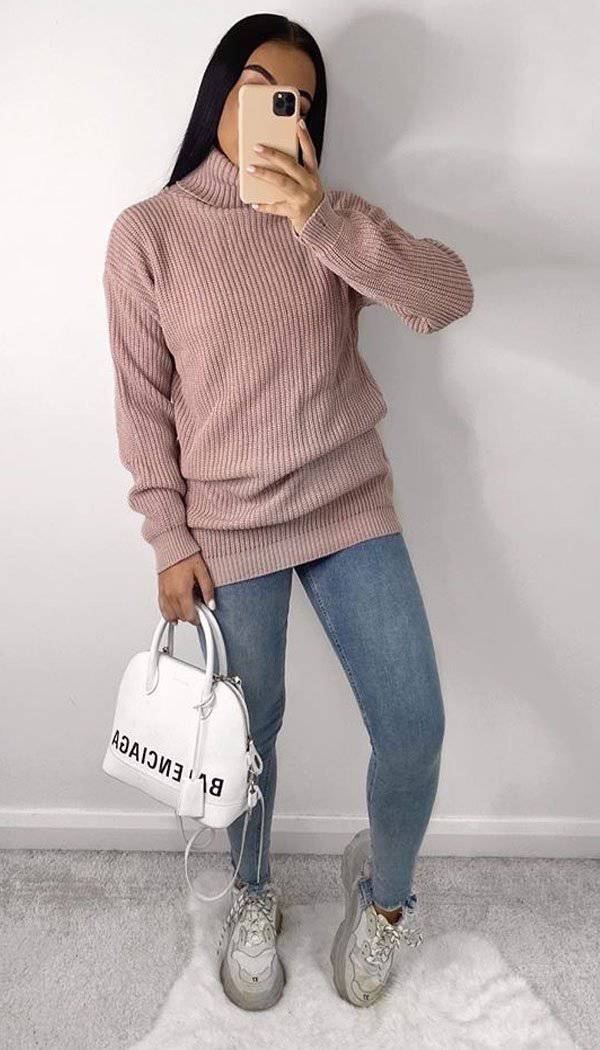 Neon Roll Neck Jumper Dress (MORE THAN 50% OFF SALE WAS £35) - omgfashion.com