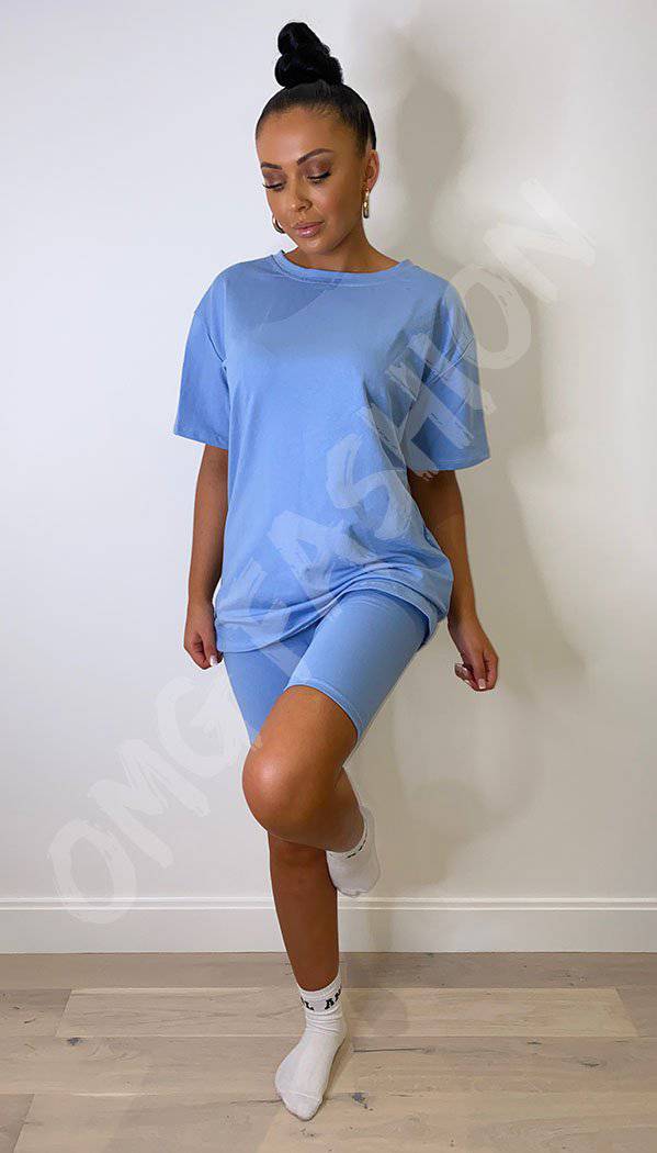 Quality Cycling Shorts and T-shirt Two Piece Set - omgfashion.com