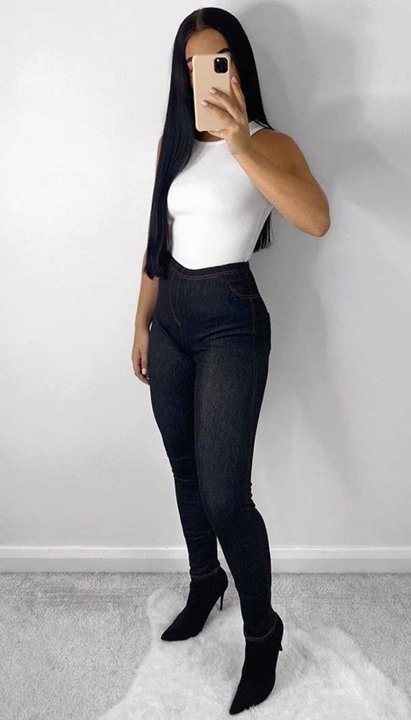 Comfy Denim Jeggings - omgfashion.com