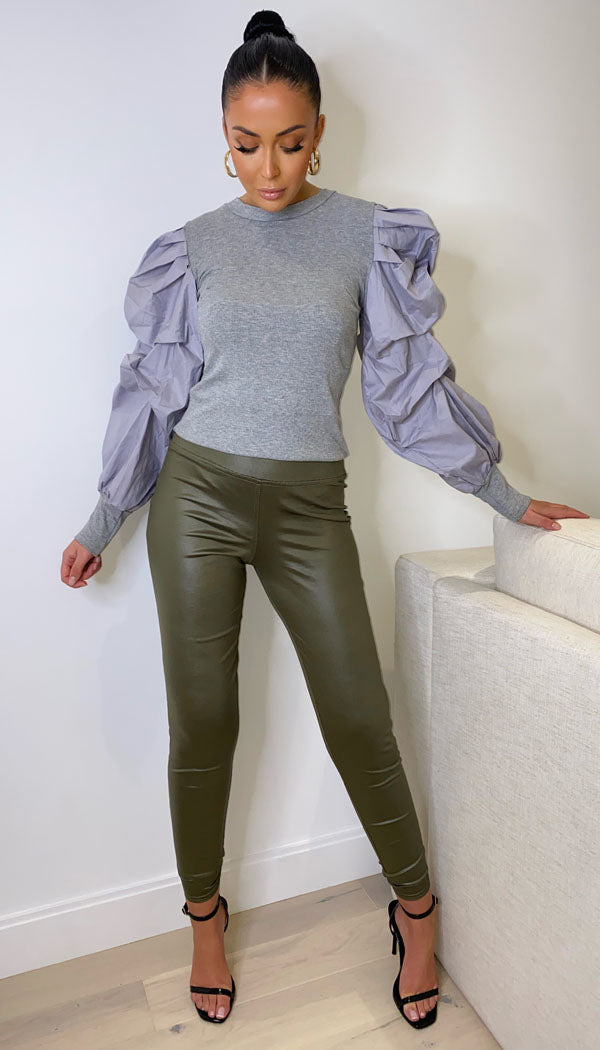 Long Sleeved Balloon Top - omgfashion.com