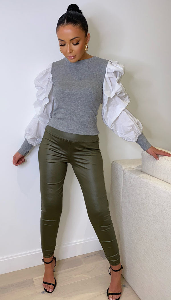 Long Sleeved Balloon Top - omgfashion.com