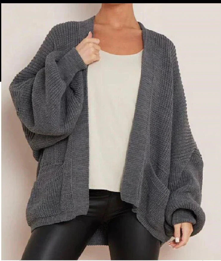 Short Balloon Knitted Cardigan